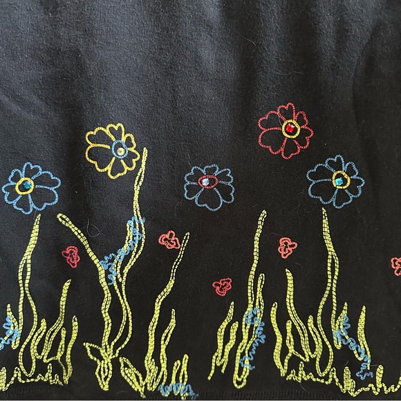 Y2K 3/4 Sleeve Black Top - Picture 3 of 4